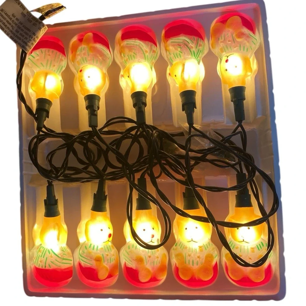 Holiday Time 10 Glass Teddy Bear String Christmas Lights in Box 9.5'‎ Long